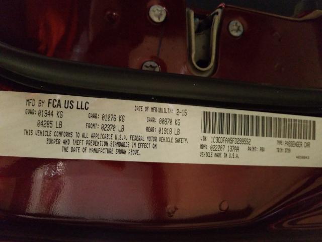 2015 DODGE DART SE 1C3CDFAA5FD299552