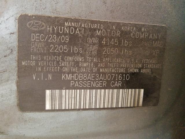 2010 HYUNDAI ELANTRA TO KMHDB8AE3AU071610