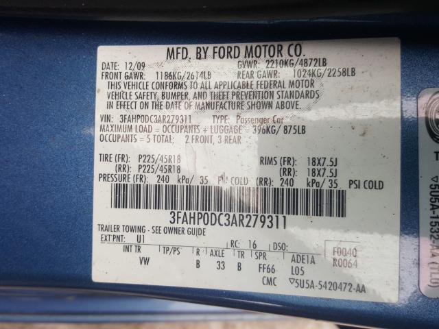 2010 FORD FUSION SPO 3FAHP0DC3AR279311