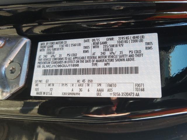 2016 LINCOLN MKC PREMIE 5LMCJ1C96GUJ11898