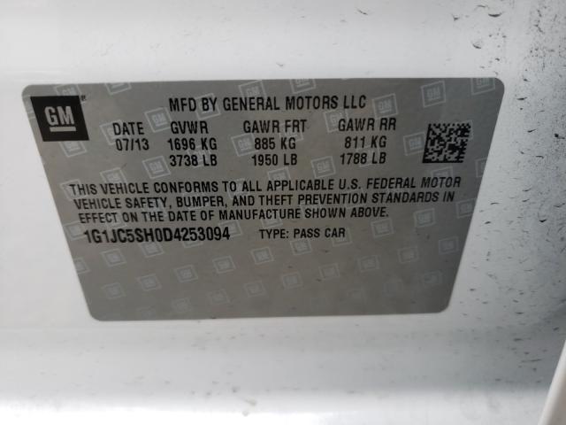 2013 CHEVROLET SONIC LT 1G1JC5SH0D4253094