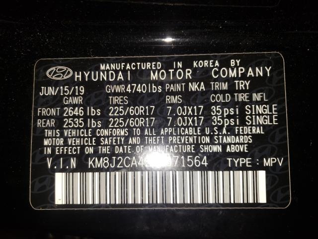 2019 HYUNDAI TUCSON SE KM8J2CA42KU071564