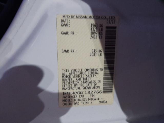 2019 NISSAN ALTIMA SR 1N4BL4CV3KC182766