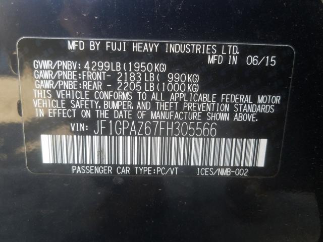 2015 SUBARU IMPREZA SP JF1GPAZ67FH305566