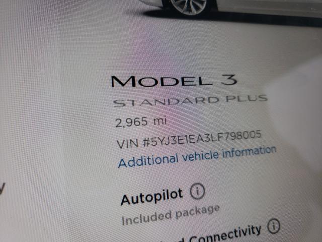 2020 TESLA MODEL 3 5YJ3E1EA3LF798005