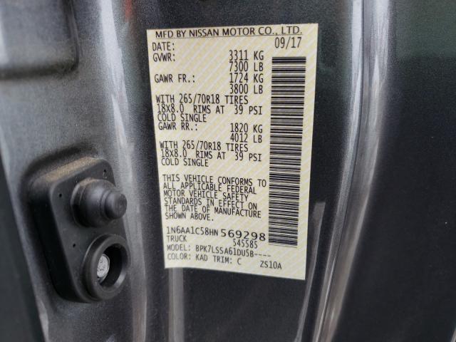 2017 NISSAN TITAN SV 1N6AA1C58HN569298