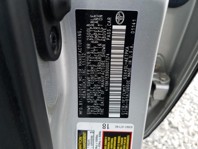 2013 TOYOTA AVALON BAS 4T1BK1EB9DU007574