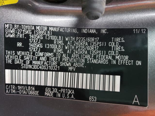 2013 TOYOTA SIENNA XLE - 5TDYK3DC4DS310321