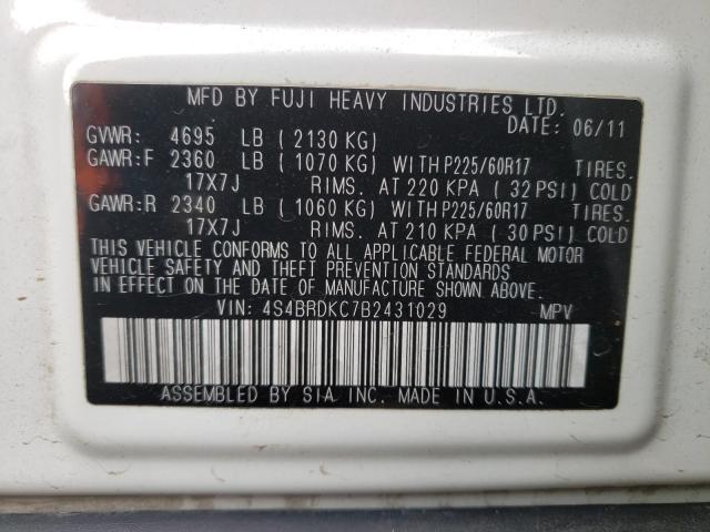2011 SUBARU OUTBACK 3. 4S4BRDKC7B2431029