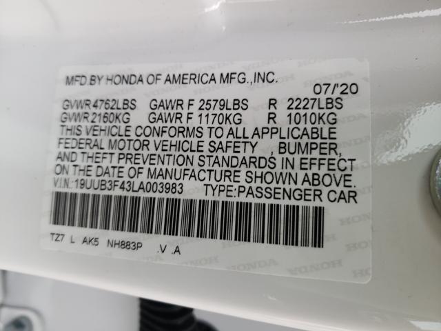 2020 ACURA TLX TECHNO 19UUB3F43LA003983