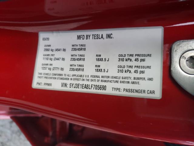2020 TESLA MODEL 3 5YJ3E1EA8LF705690
