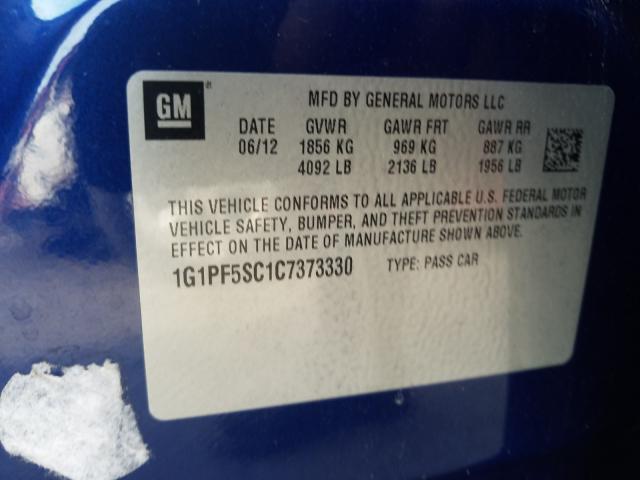 2012 CHEVROLET CRUZE LT 1G1PF5SC1C7373330