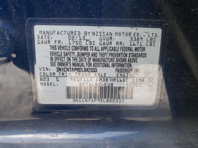 2013 NISSAN VERSA 3N1CN7AP9DL882333