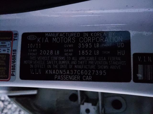 2012 KIA RIO EX KNADN5A37C6027395