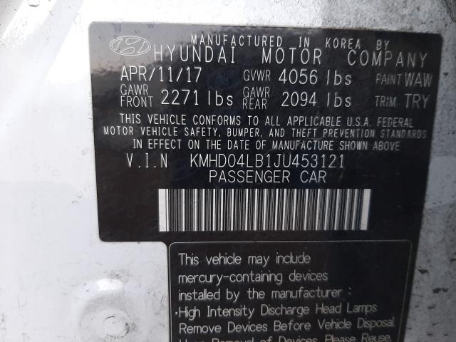 2018 HYUNDAI ELANTRA SP KMHD04LB1JU453121