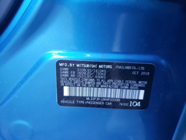 2019 MITSUBISHI MIRAGE G4 ML32F3FJ2KHF03399