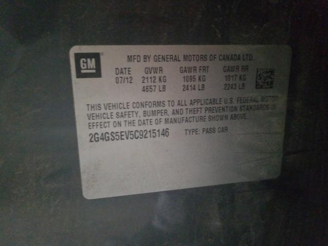 2012 BUICK REGAL PREM 2G4GS5EV5C9215146