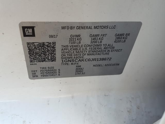 2018 CHEVROLET TAHOE C150 1GNSCAKC0JR138672