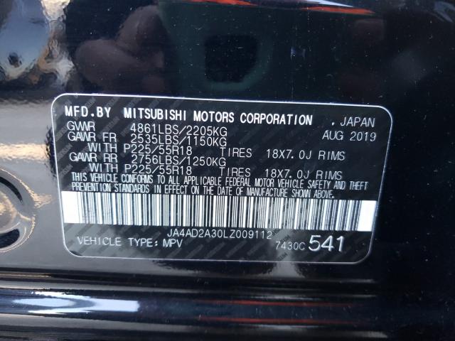 2020 MITSUBISHI OUTLANDER JA4AD2A30LZ009112