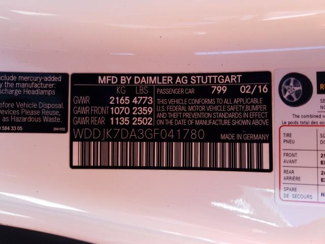 2016 MERCEDES-BENZ SL 550 WDDJK7DA3GF041780