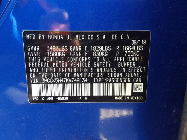 2019 HONDA FIT LX 3HGGK5H47KM749134
