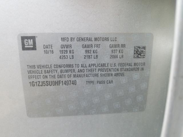 2017 CHEVROLET MALIBU HYB - 1G1ZJ5SU0HF149740