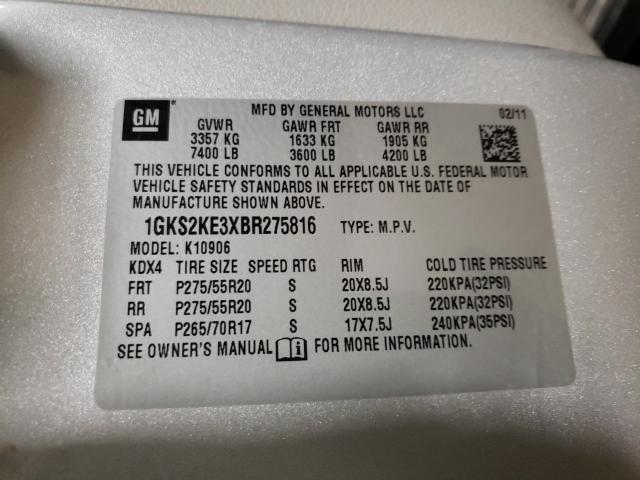 2011 GMC YUKON XL K 1GKS2KE3XBR275816