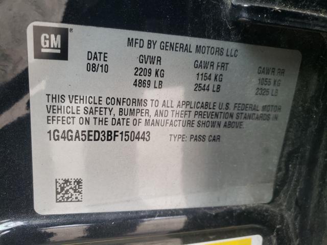 2011 BUICK LACROSSE C 1G4GA5ED3BF150443