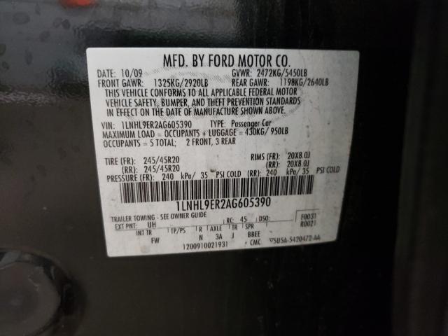 2010 LINCOLN MKS 1LNHL9ER2AG605390