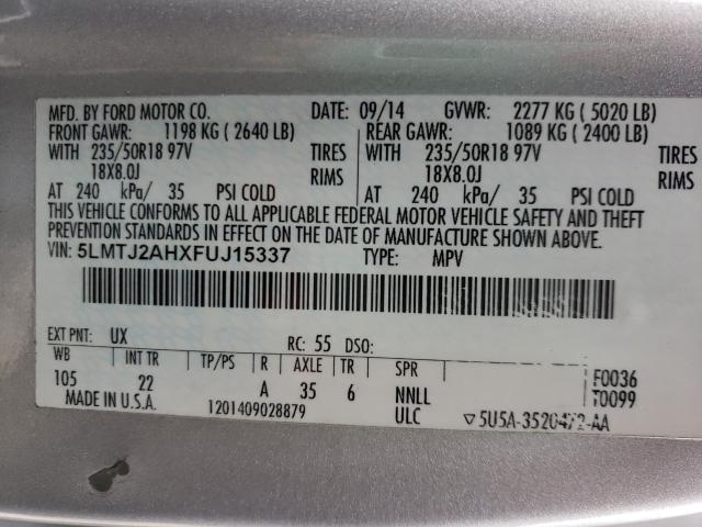 2015 LINCOLN MKC 5LMTJ2AHXFUJ15337