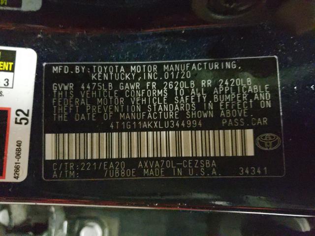 2020 TOYOTA CAMRY SE - 4T1G11AKXLU344994