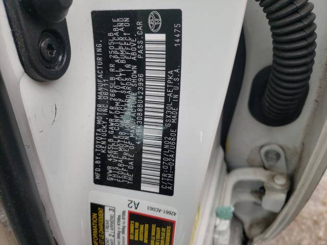 2011 TOYOTA AVALON BAS 4T1BK3DB8BU423996