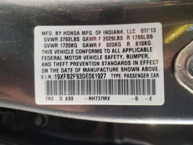 2013 HONDA CIVIC EXL 19XFB2F93DE061927