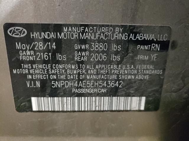 2014 HYUNDAI ELANTRA SE 5NPDH4AE5EH543642