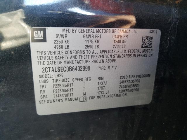 2011 GMC TERRAIN 2CTALSEC0B6402898