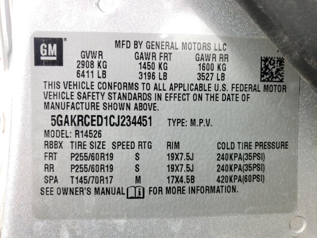 2012 BUICK ENCLAVE 5GAKRCED1CJ234451