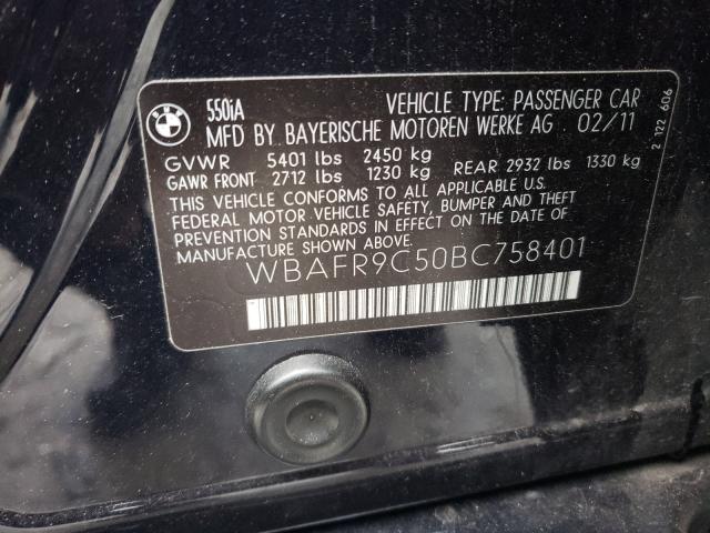2011 BMW 550 I WBAFR9C50BC758401