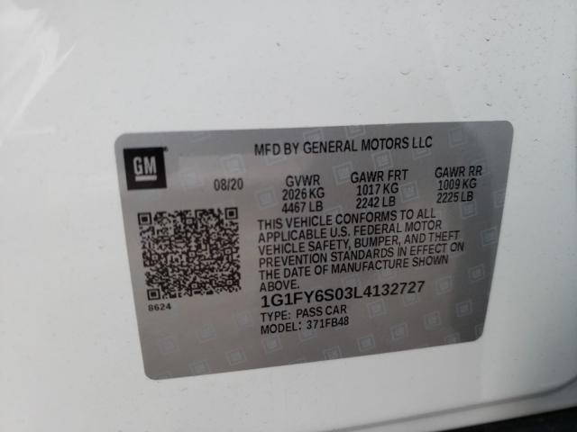 2020 CHEVROLET BOLT EV LT 1G1FY6S03L4132727