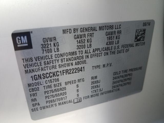 2015 CHEVROLET TAHOE C150 1GNSCCKC1FR222941