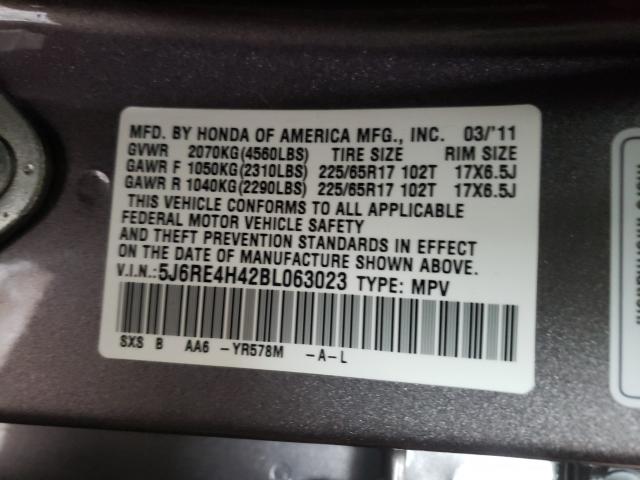 2011 HONDA CR-V SE 5J6RE4H42BL063023