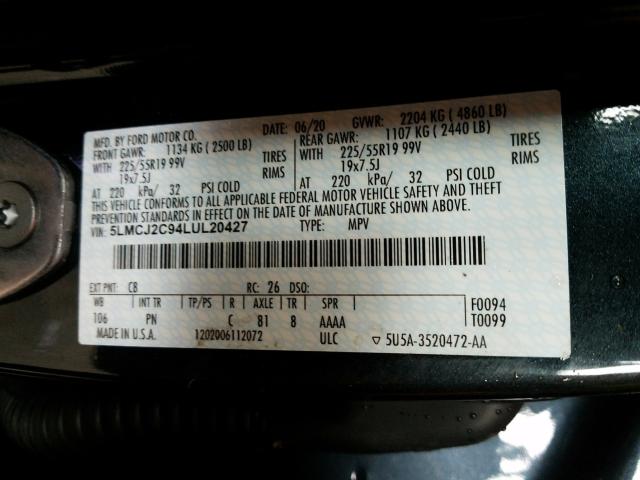 2020 LINCOLN CORSAIR RE 5LMCJ2C94LUL20427