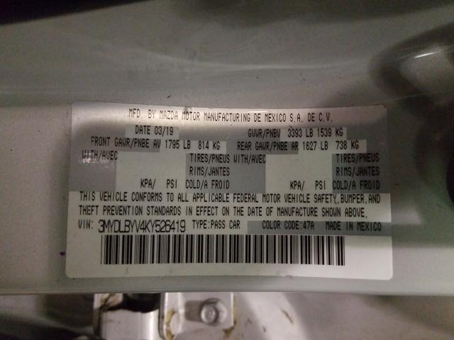 2019 TOYOTA YARIS L 3MYDLBYV4KY526419