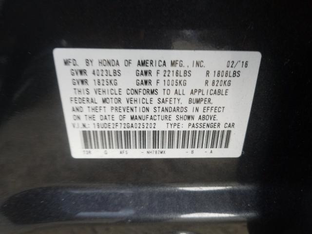 2016 ACURA ILX PREMIU 19UDE2F72GA025202