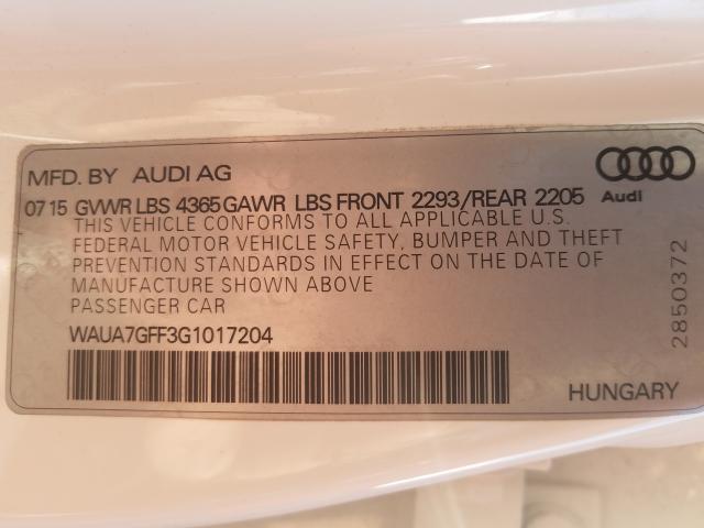 2016 AUDI A3 PREMIUM WAUA7GFF3G1017204