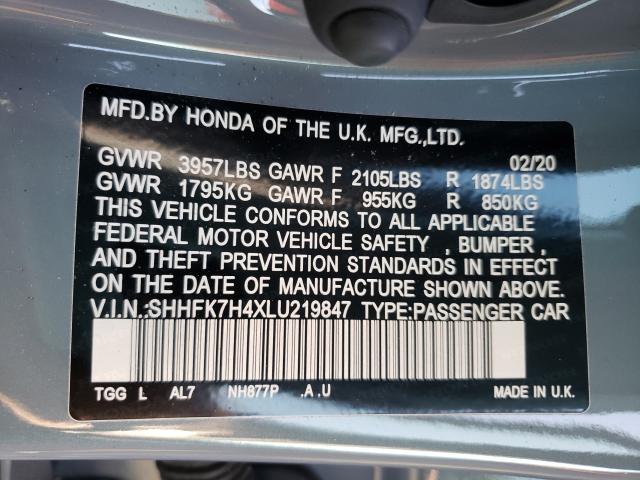 2020 HONDA CIVIC SPOR SHHFK7H4XLU219847