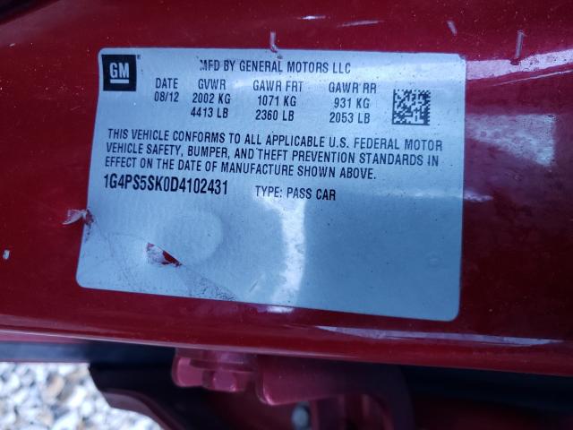 2013 BUICK VERANO 1G4PS5SK0D4102431