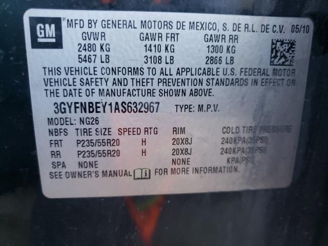 2010 CADILLAC SRX PERFOR 3GYFNBEY1AS632967