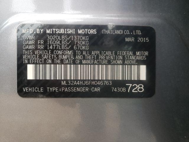 2015 MITSUBISHI MIRAGE ES ML32A4HJ6FH046763