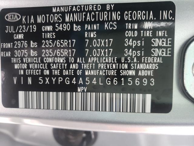 2020 KIA SORENTO S 5XYPG4A54LG615693