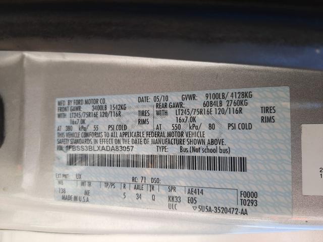 2010 FORD ECONOLINE 1FBSS3BLXADA83057